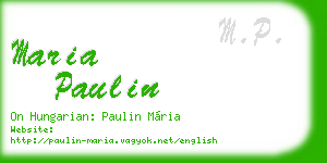 maria paulin business card